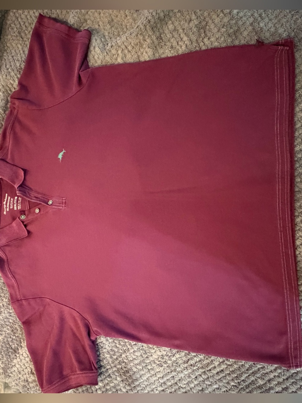 Tommy Bahama Men's Maroon Polo with Small Embroidered Fish Logo